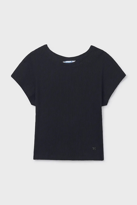 Mayoral t-shirt dziecięcy z elastanem czarny 6008.8D.Junior.PPY2