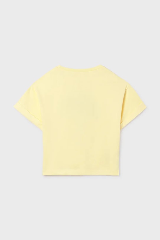 Dziewczynka Mayoral t-shirt bawełniany dziecięcy 6009.8F.Junior.PPY2 żółty
