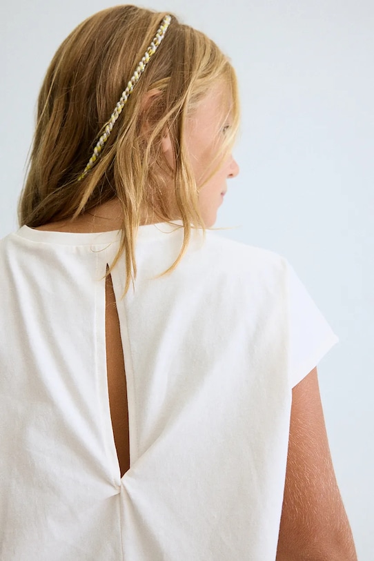 Παιδικό βαμβακερό μπλουζάκι Mayoral 6010.8G.Junior.PPY2 λευκό