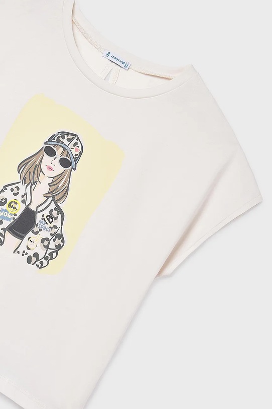 Παιδικό βαμβακερό μπλουζάκι Mayoral λευκό 6010.8G.Junior.PPY2