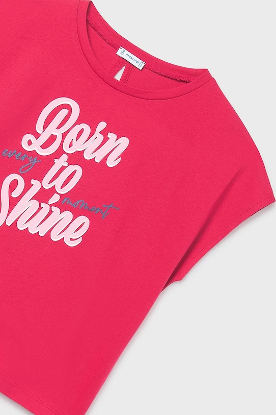 Παιδικό βαμβακερό μπλουζάκι Mayoral ροζ 6010.8G.Junior.PPY2