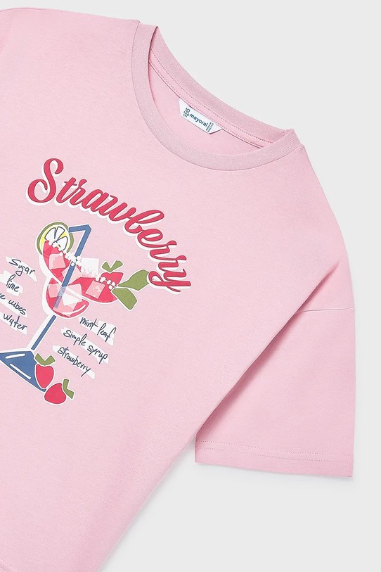 Κοριτσίστικα Παιδικό βαμβακερό μπλουζάκι Mayoral 6011.8G.Junior.PPY2 ροζ