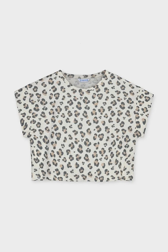 Mayoral t-shirt bawełniany 6012.8K.Junior.PPY2 beżowy SS26