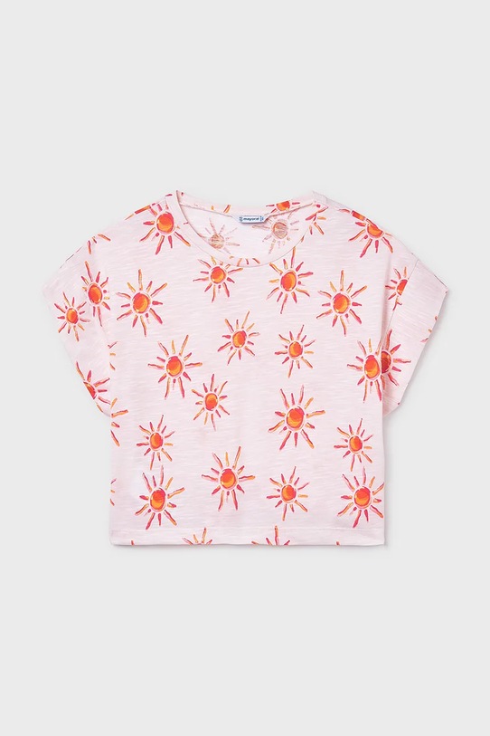 Mayoral t-shirt bawełniany 6012.8K.Junior.PPY2 różowy SS26