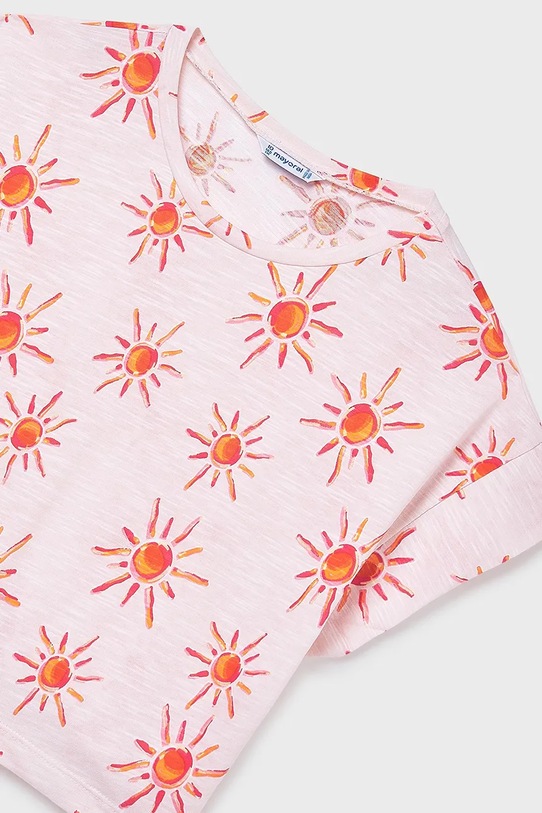 Mayoral t-shirt bawełniany różowy 6012.8K.Junior.PPY2