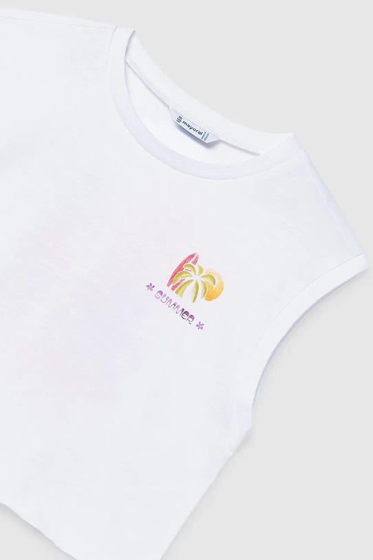 Детский хлопковый топ Mayoral белый 6014.8E.Junior.PPY2