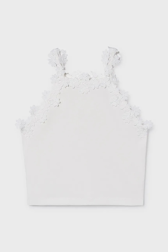 Mayoral top dziecięcy 6015.8F.Junior.PPY2 biały SS26