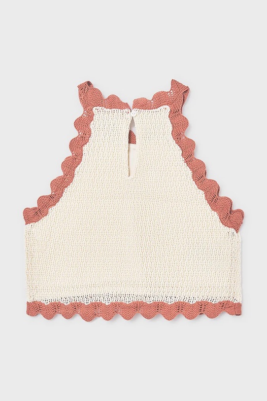 Dziewczynka Mayoral top bawełniany dziecięcy 6021.8C.Junior.PPY2 biały