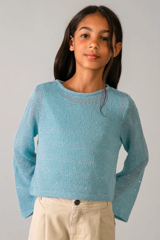 Mayoral longsleeve dziecięcy pozostałe niebieski 6161.8D.Junior.PPY2