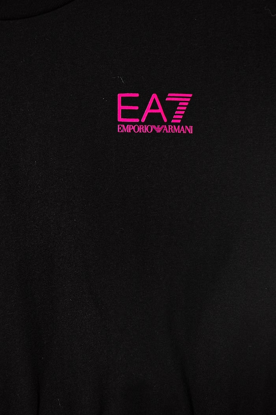 Dziewczynka EA7 Emporio Armani t-shirt dziecięcy bawełniany 7G000203.AF12503 czarny