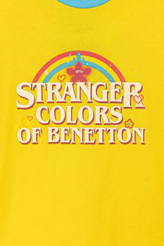 Dziewczynka United Colors of Benetton t-shirt dziecięcy bawełniany 36UVC10QZ.G.Seasonal żółty