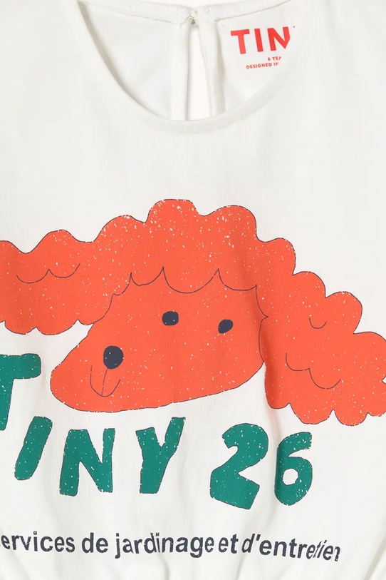 Tinycottons t-shirt bawełniany dziecięcy RED DOG GRAPHIC TOP biały SS26.051
