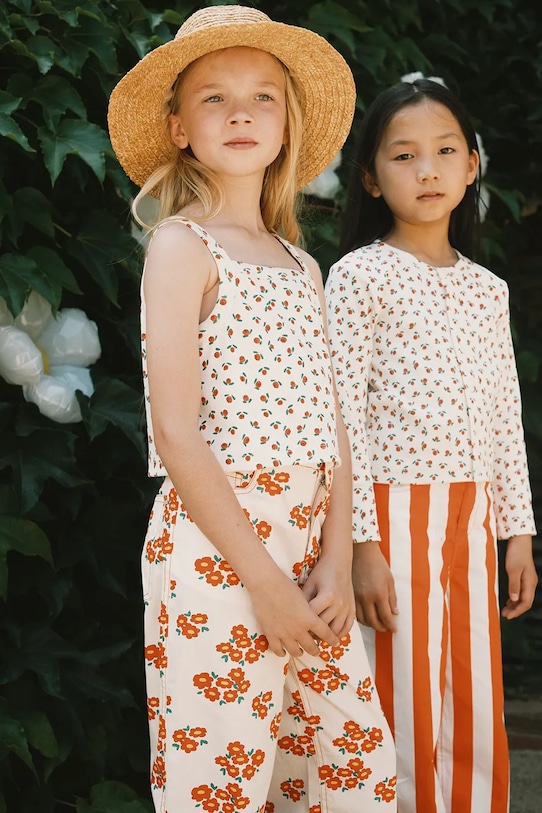 Dětský top Tinycottons TINY ROSES RIB TOP s elastanem bílá SS26.099