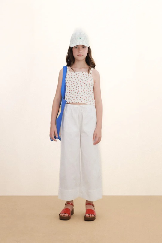 Tinycottons top dziecięcy TINY ROSES RIB TOP SS26.099 biały