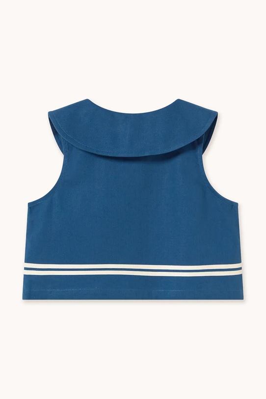 Dziewczynka Tinycottons koszula dziecięca z dodatkiem lnu STRIPES CROPPED SHIRT SS26.219 granatowy