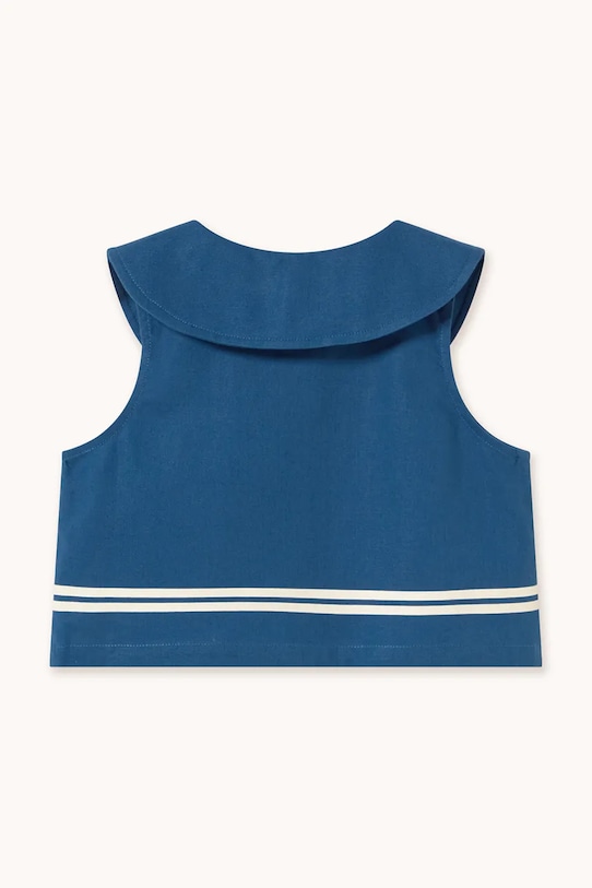 Dziewczynka Tinycottons koszula dziecięca z dodatkiem lnu STRIPES CROPPED SHIRT SS26.219 granatowy