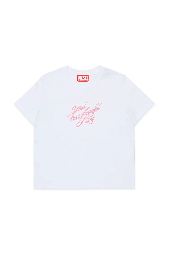 Παιδικό βαμβακερό μπλουζάκι Diesel TRIPIT T-SHIRT στάμπα λευκό J02597.0GRAI