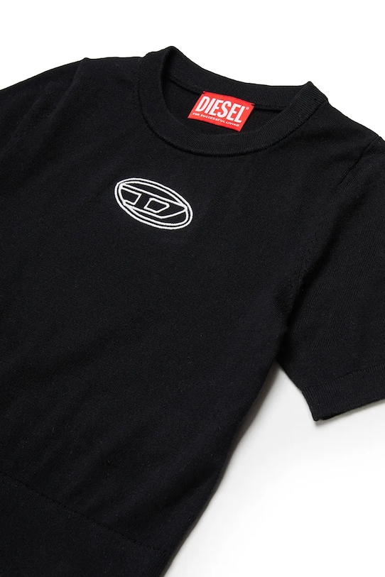 Dziewczynka Diesel t-shirt bawełniany dziecięcy KMARIGA KNITWEAR J02654.RLAXU czarny