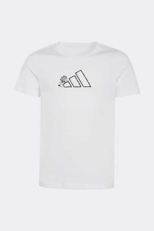 adidas t-shirt bawełniany dziecięcy KA2983 biały SS26