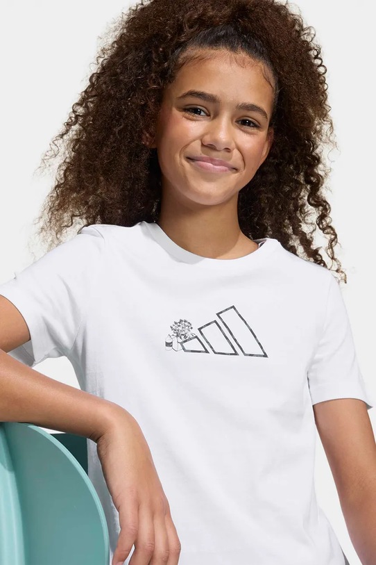 adidas t-shirt bawełniany dziecięcy KA2983 biały