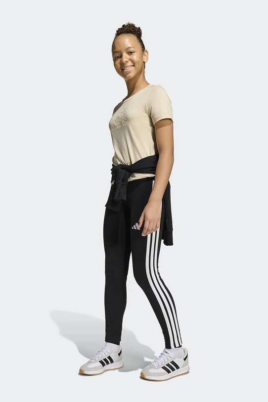 adidas t-shirt bawełniany dziecięcy beżowy KG0103