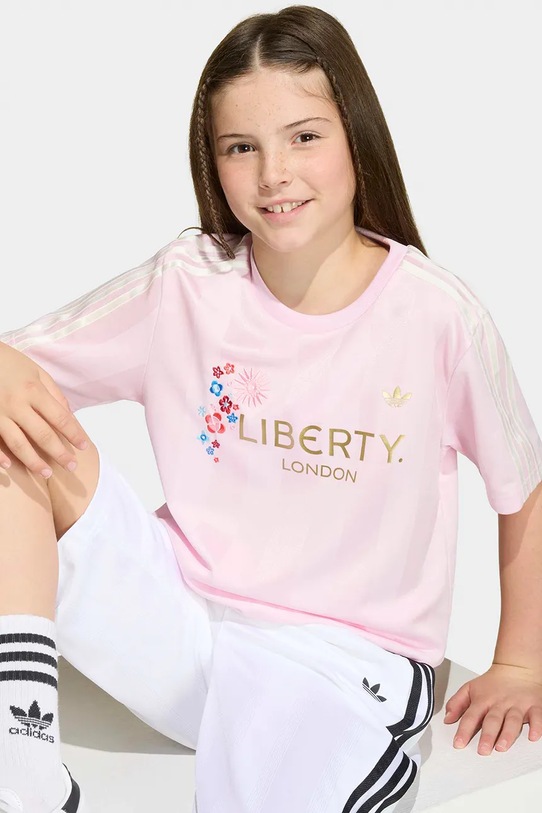 Παιδικό μπλουζάκι adidas Originals KT0837 μπεζ