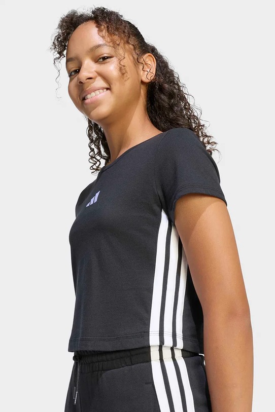 adidas T-shirt basic dziecięcy bawełniany czarny JZ1211