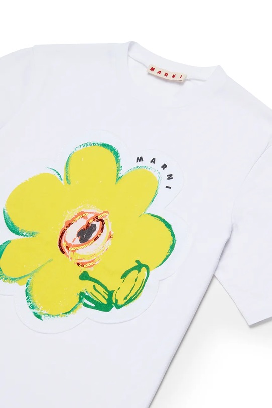 Dievča Detské bavlnené tričko Marni MT289F T-SHIRT M01672.M00HZ biela