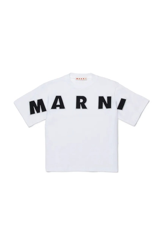 Marni t-shirt bawełniany dziecięcy MT303F T-SHIRT nadruk biały M01733.M00RF