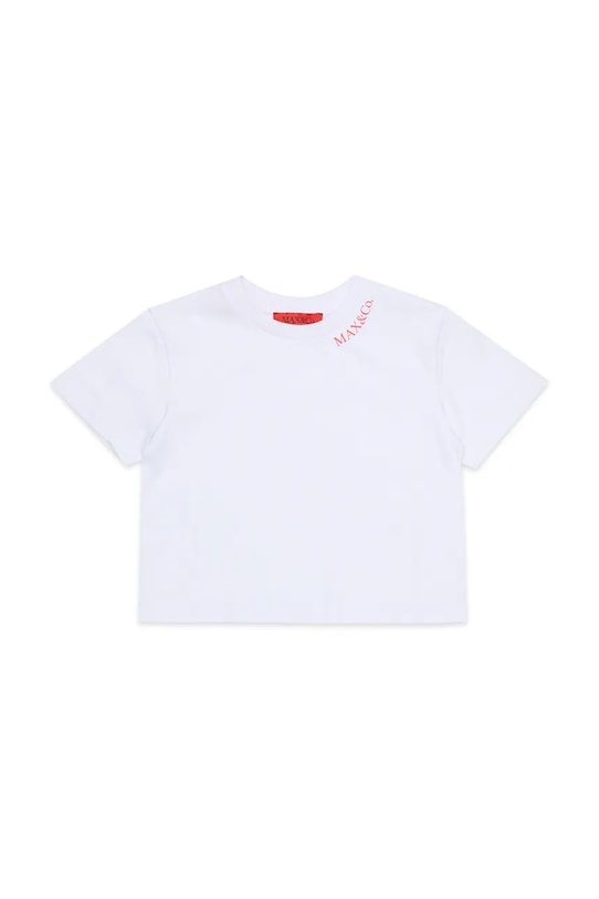 MAX&Co. t-shirt bawełniany dziecięcy MAXT34F T-SHIRT bawełna biały MX0334.MX057