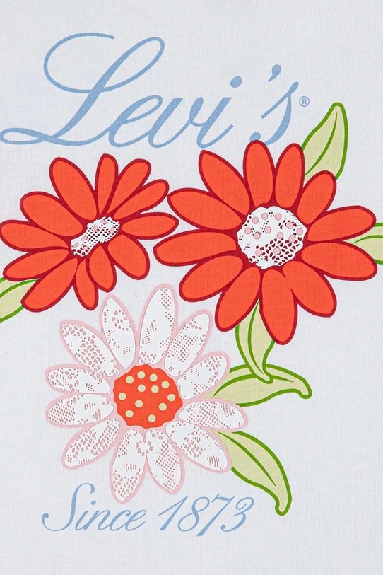 Levi's t-shirt dziecięcy LEVIS FLORAL OVERSIZED TEE biały 3EP700