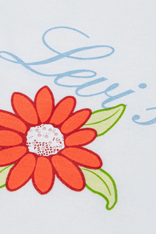 Levi's t-shirt dziecięcy LEVIS FLORAL OVERSIZED TEE 3EP700 biały