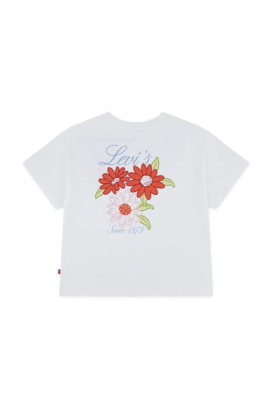 Dziewczynka Levi's t-shirt dziecięcy LEVIS FLORAL OVERSIZED TEE 4EP700 biały
