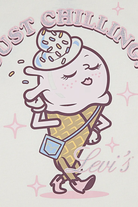 Levi's t-shirt dziecięcy JUST CHILLING OVERSIZED SS biały 3EP746