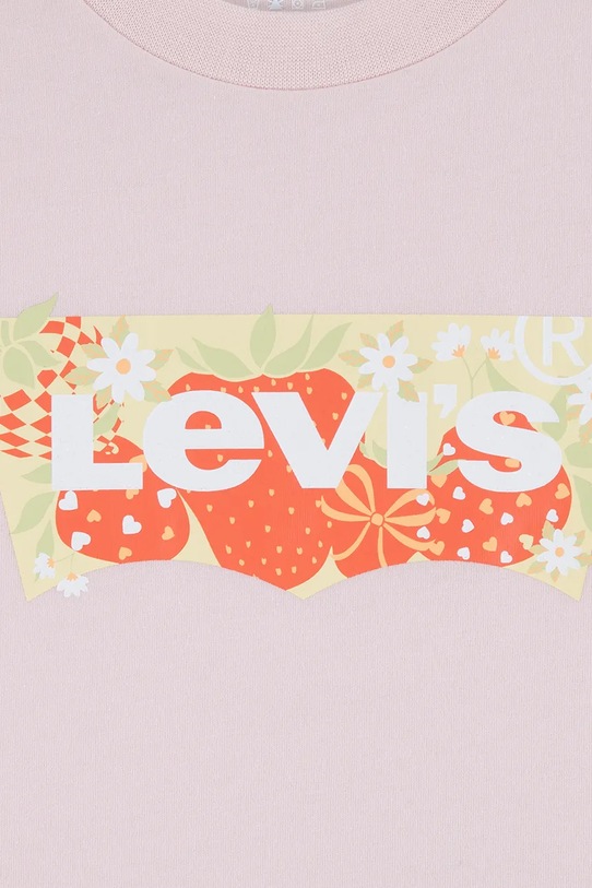 Levi's t-shirt dziecięcy STRAWBERRY SS BATWING TEE różowy 3EP887