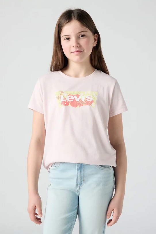 Levi's t-shirt dziecięcy STRAWBERRY SS BATWING TEE pozostałe różowy 4EP887