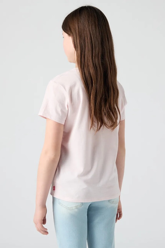 Levi's t-shirt dziecięcy STRAWBERRY SS BATWING TEE 4EP887 różowy