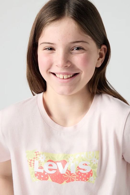 Levi's t-shirt dziecięcy STRAWBERRY SS BATWING TEE 4EP887