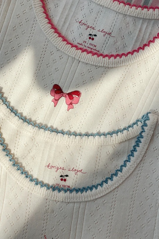 Konges Sløjd top dziecięcy MINNA 3 PACK TANK TOPS GOTS 3-pack beżowy KS104996.PPY2