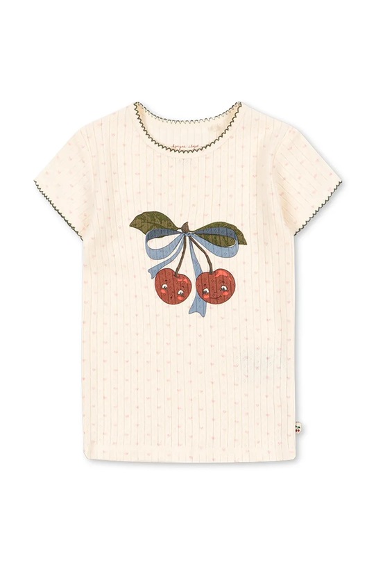 Detské bavlnené tričko Konges Sløjd MINNIE TEE GOTS bavlna béžová KS105210.PPY2