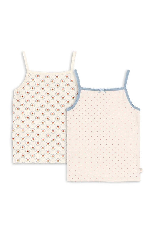 Top Konges Sløjd BASIC 2 PACK STRAP TOPS GOTS 2-pak s elastanom béžová KS104667.PPY2