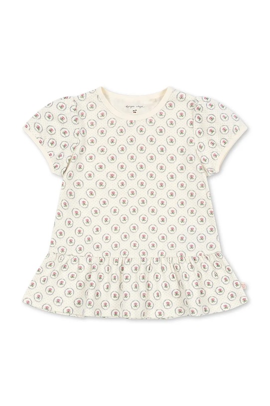 Konges Sløjd tricou de bumbac pentru copii CLASSIC TEE GOTS cu modele bej KS104735.PPY2