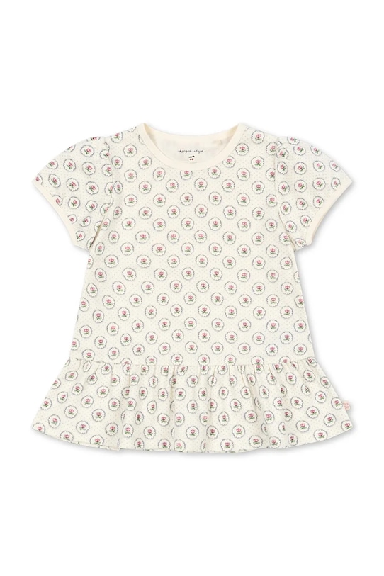 Konges Sløjd tricou de bumbac pentru copii CLASSIC TEE GOTS cu modele bej KS104735.PPY2