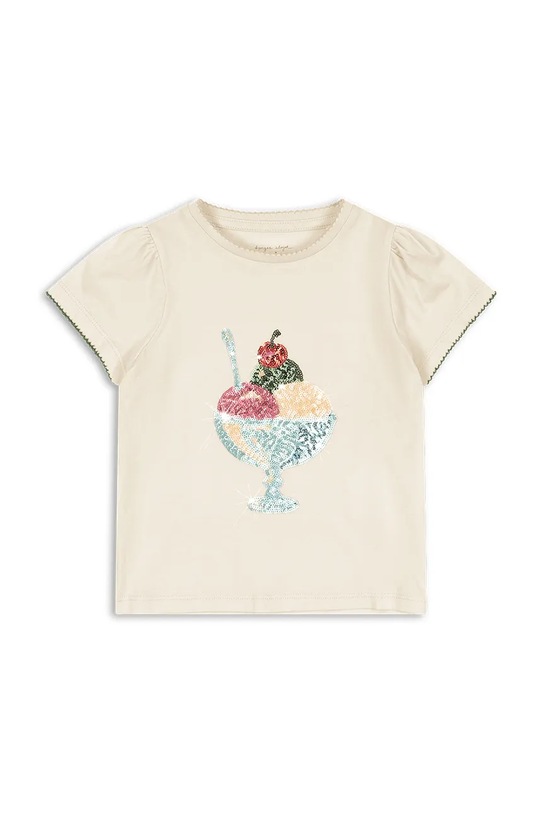 Konges Sløjd t-shirt bawełniany dziecięcy FAMO PUFF TEE GOTS KS104804.PPY2 beżowy SS26