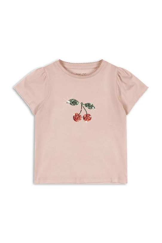 Konges Sløjd t-shirt bawełniany dziecięcy FAMO PUFF TEE GOTS nadruk różowy KS104804.PPY2