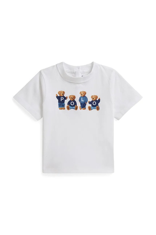 Μωρό βαμβακερό μπλουζάκι Polo Ralph Lauren στάμπα λευκό 310A11851001