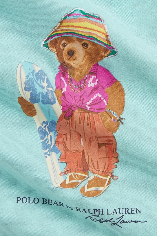 Dievča Polo Ralph Lauren tričko detské bavlnené 310B22529001 tyrkysová