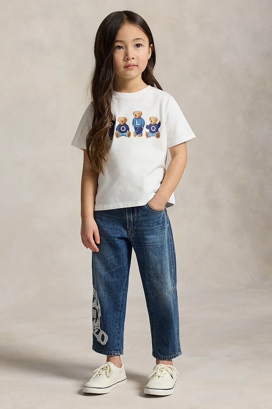 Παιδικό βαμβακερό μπλουζάκι Polo Ralph Lauren λευκό 312A11851001