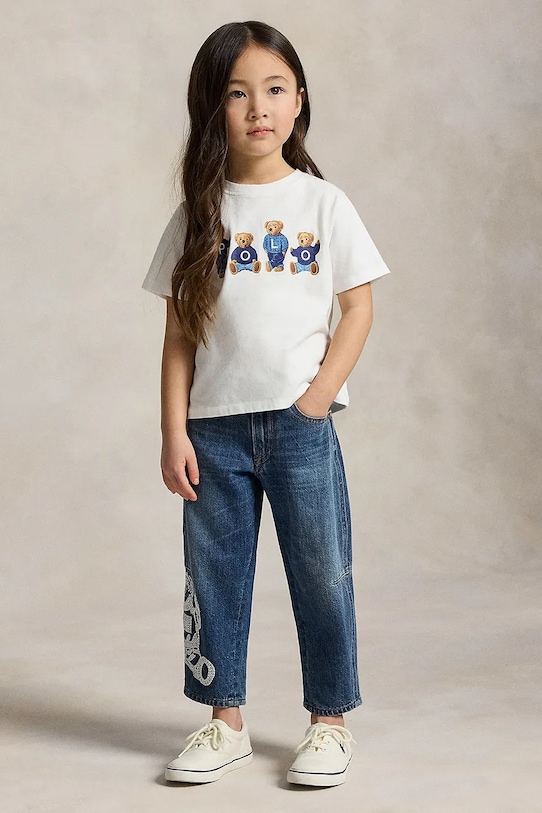 Παιδικό βαμβακερό μπλουζάκι Polo Ralph Lauren λευκό 312A11851001