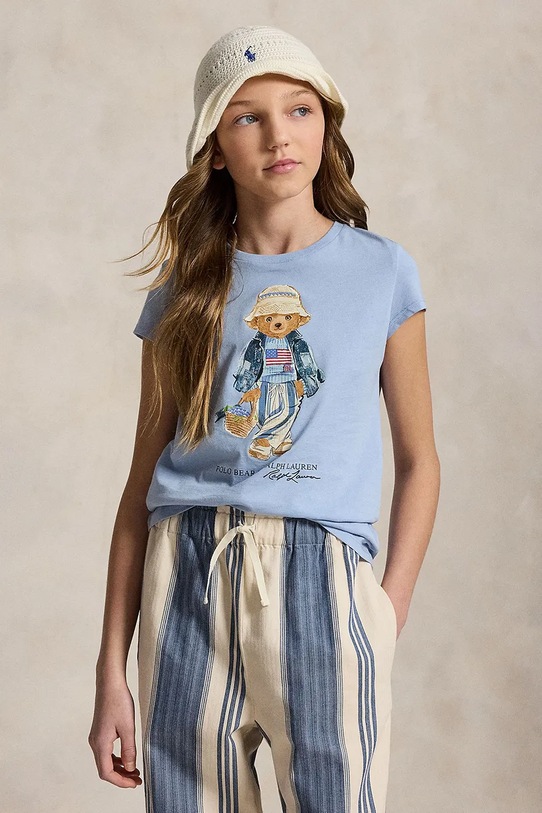 Polo Ralph Lauren t-shirt basic dziecięcy bawełniany niebieski 313A11759002